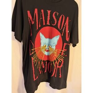 Gucci Sequin‎ Maison Lamour One Size Black T-shirt Preowned Excellent Condition